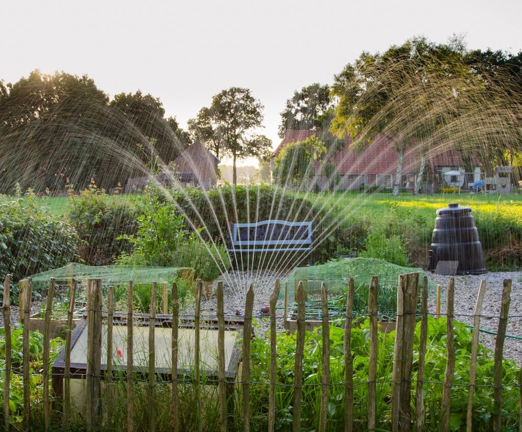 Spraying of Water on Plants